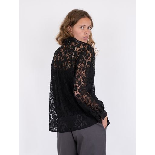 Neo Noir Mae Lace Skjorte, Black, 40