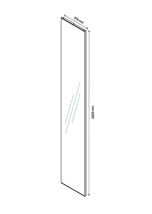 Porte battante miroir argent GoodHome Atomia H 224,7 x L. 37,2 cm