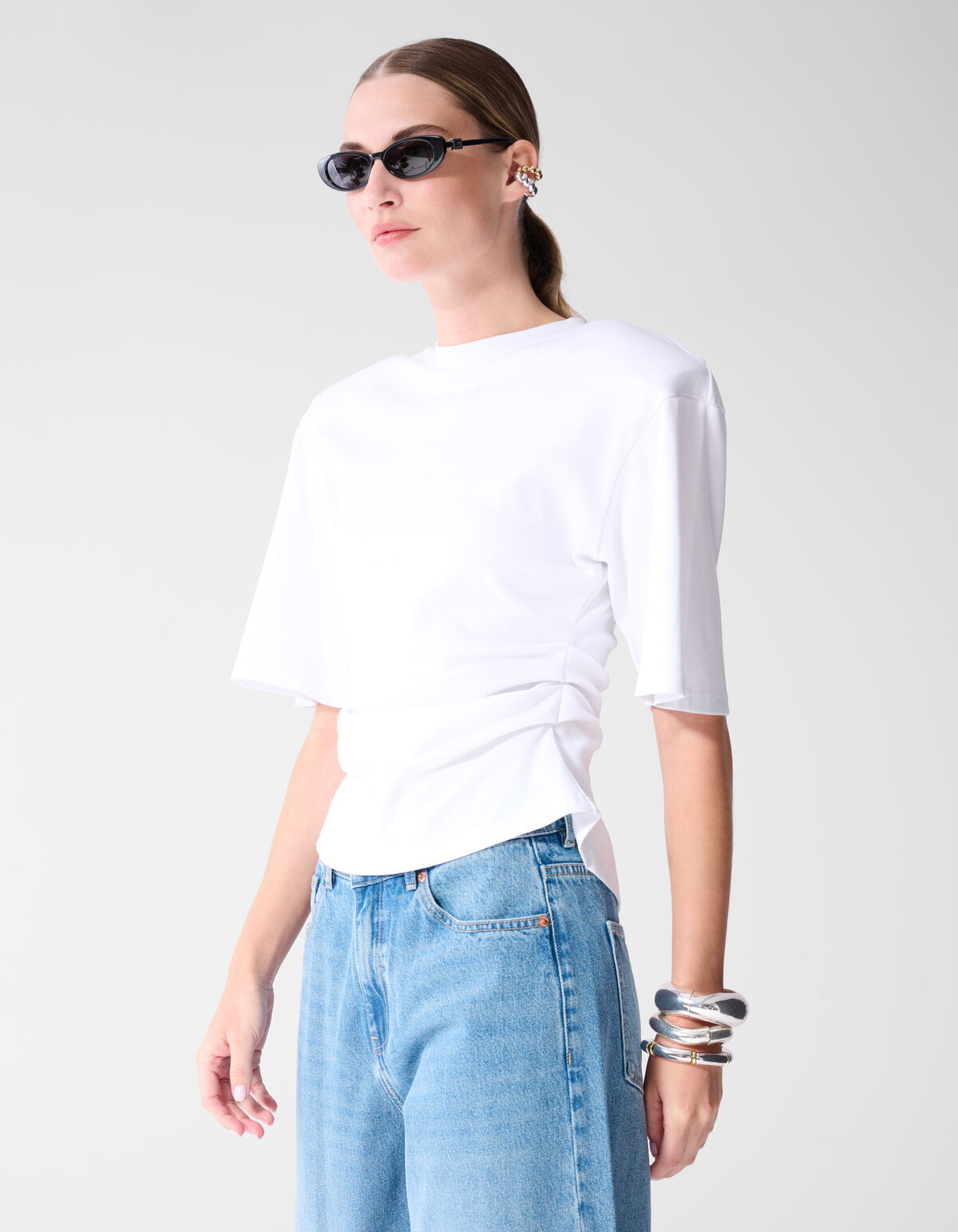 Waisted T-shirt Wit