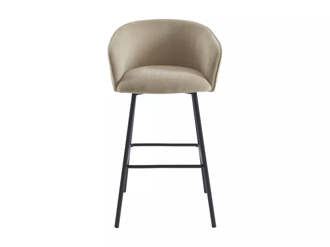 Lot de 2 tabourets en tissu et métal noir - Beige - LAZONI de Pascal Morabito