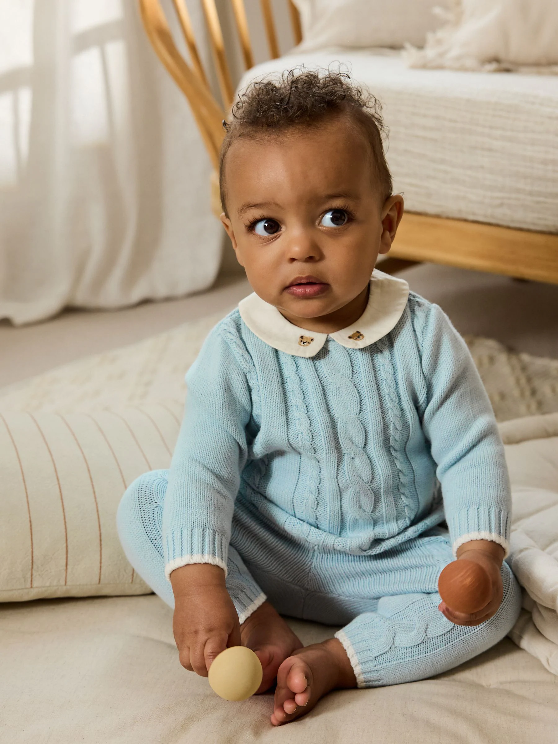 Blauw - Gebreide trui en leggings babyset (0mnd-3jr)
