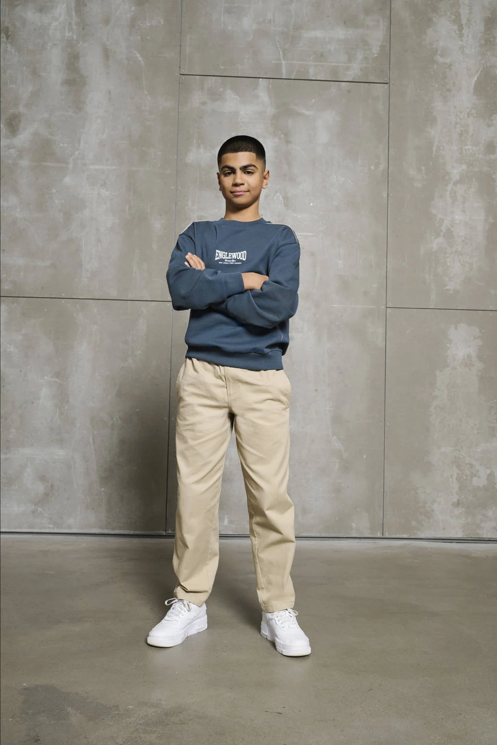 ONLY & SONS JUNIOR sweater grijsblauw