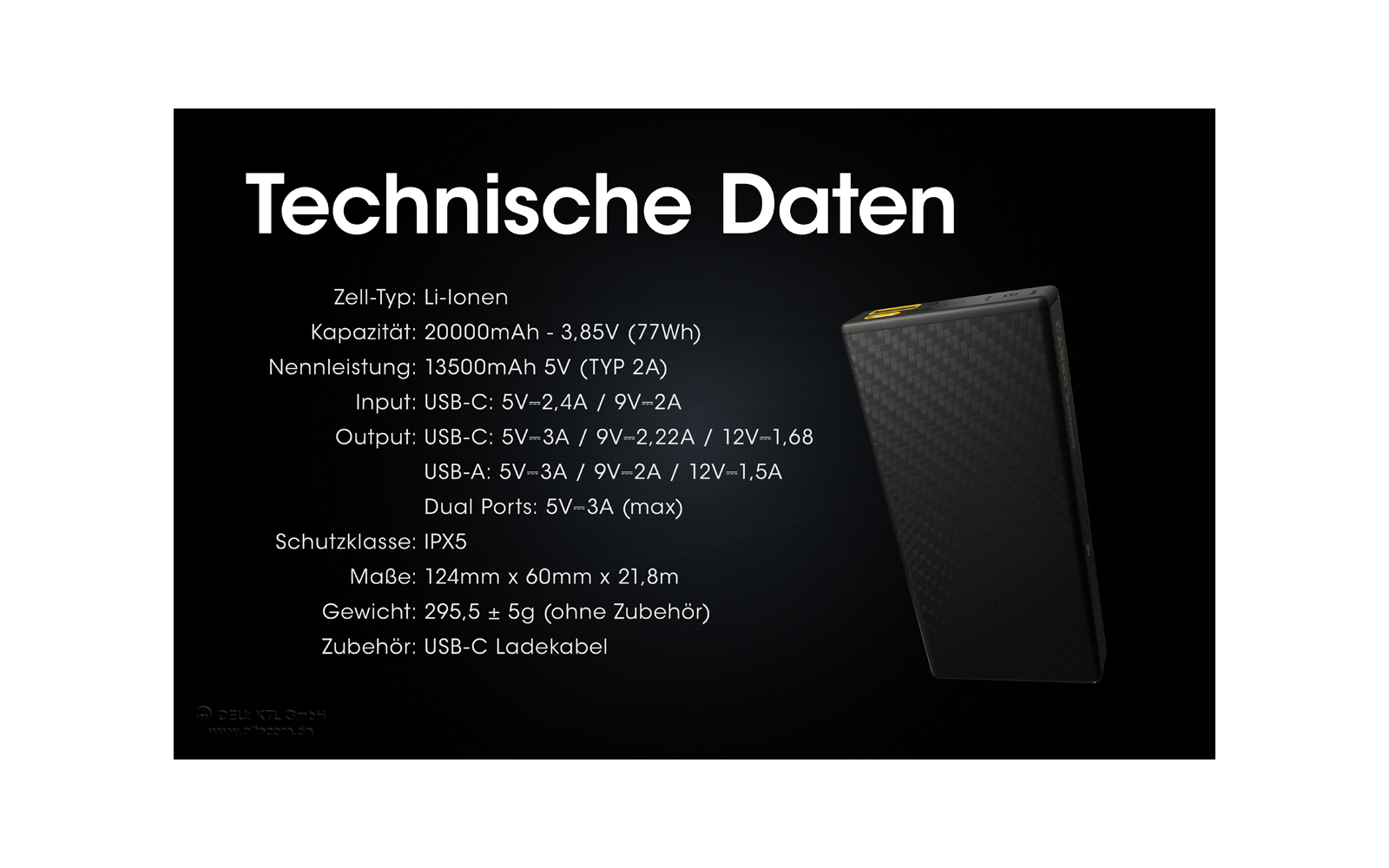 Nitecore Powerbank CARBO 20000 mAh
