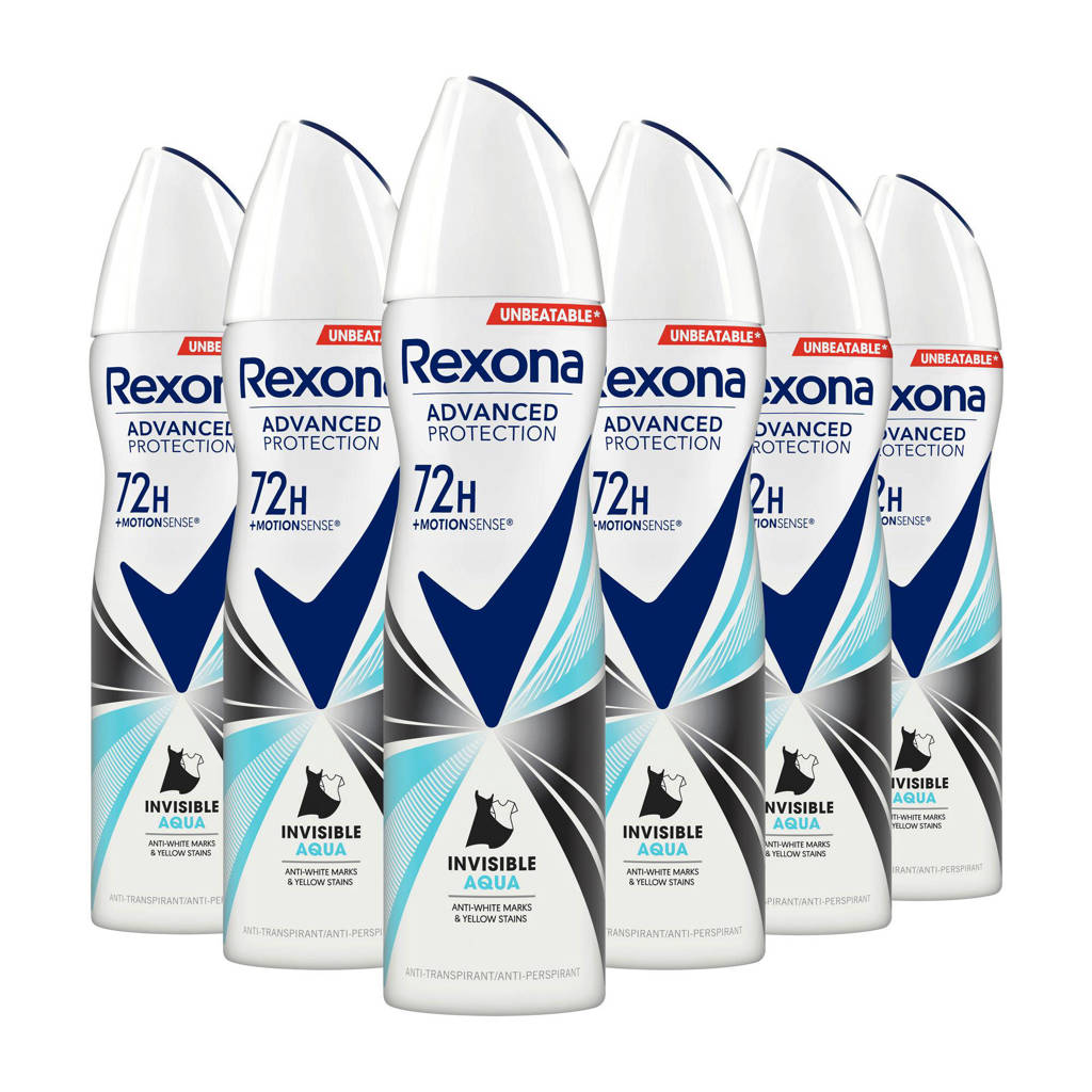 Vertrouwd RexonaInvisible Aqua anti-transpirant spray - 6 x 150 ml