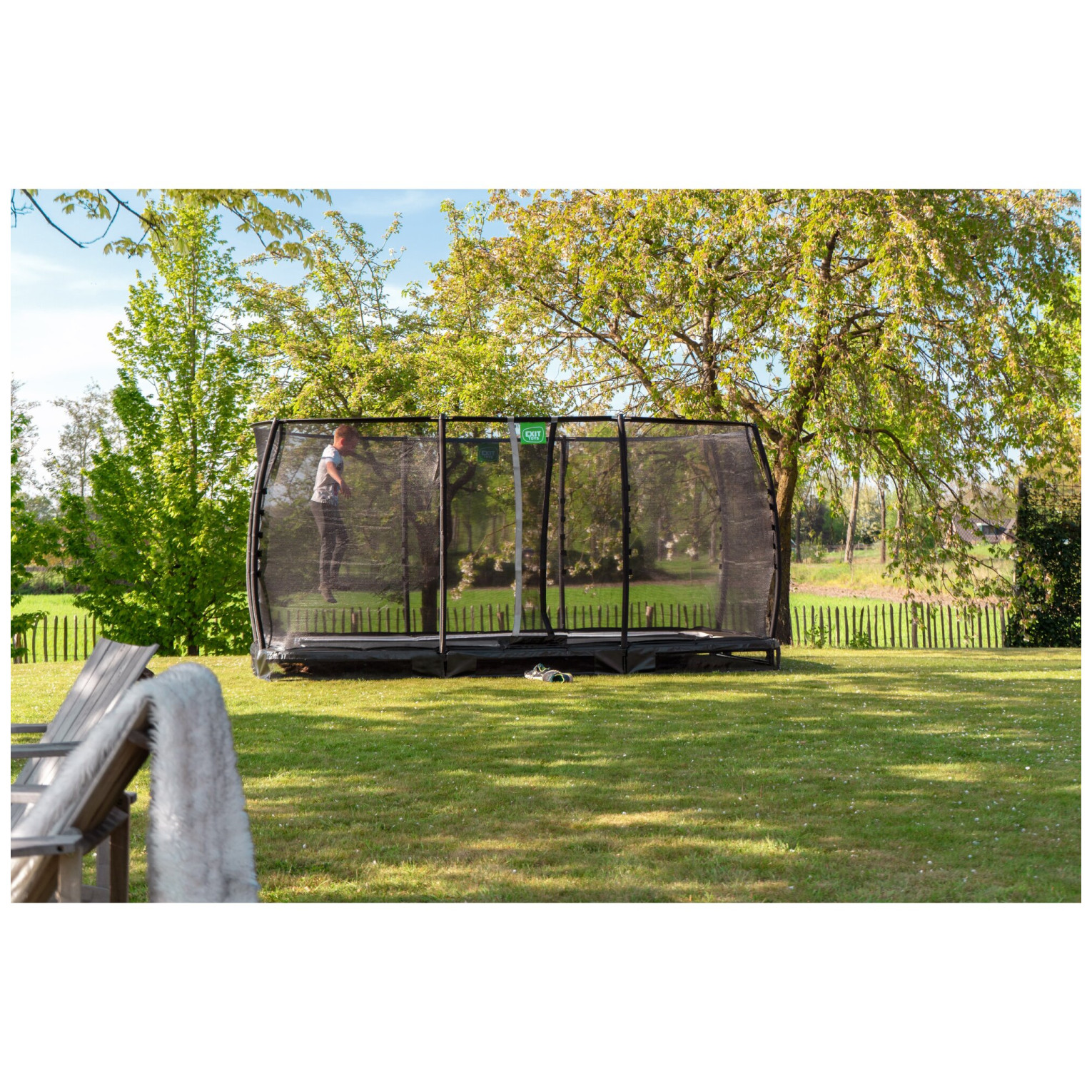 EXIT Allure Premium inground trampoline 214x366cm - zwart