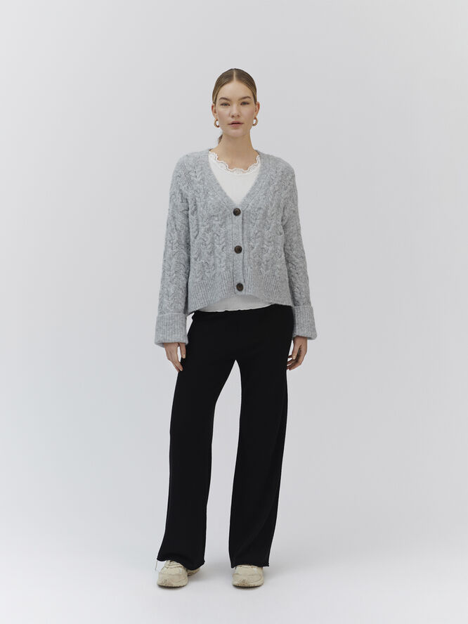 Rosemunde Cable Knit Cardigan Grå