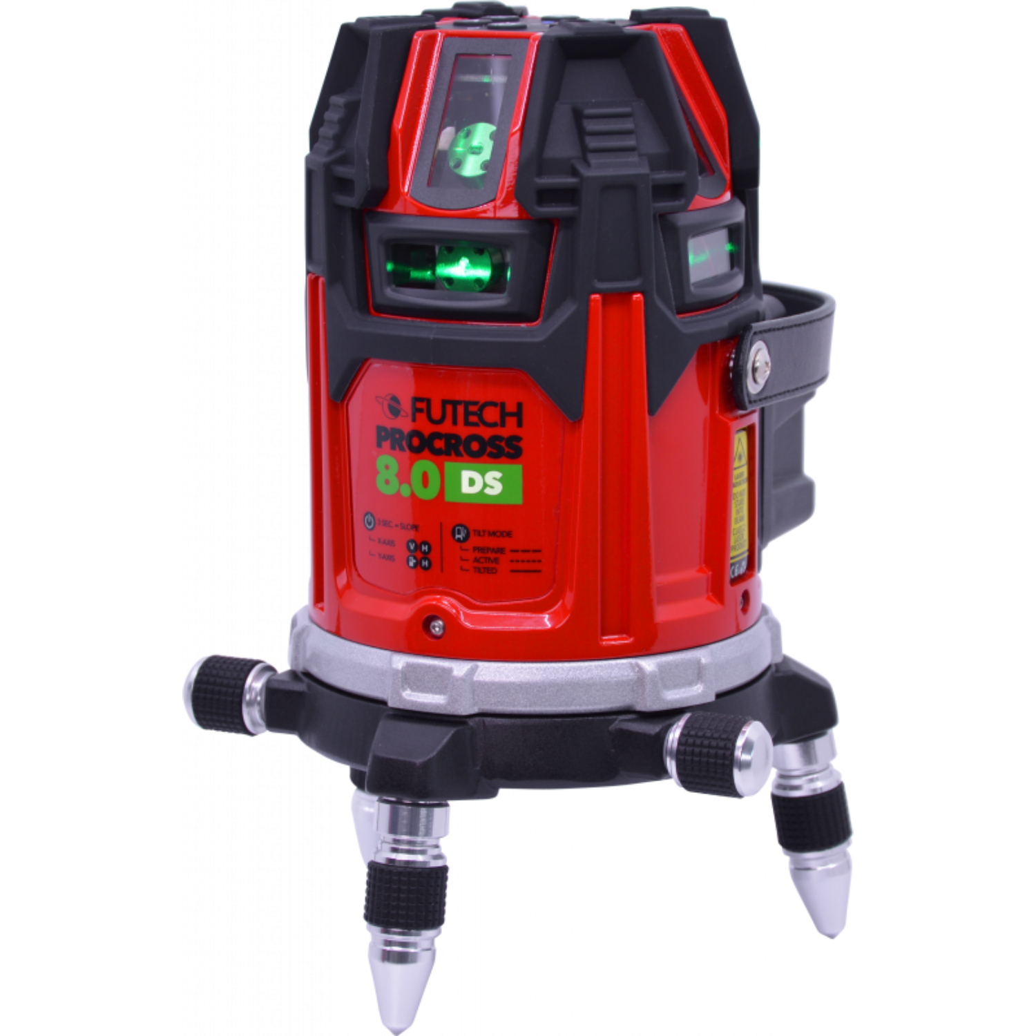 FUTECH Procross 8.0 DS Kruislijnlaser set incl. statief en ontvanger in koffer – groen – 2x200m