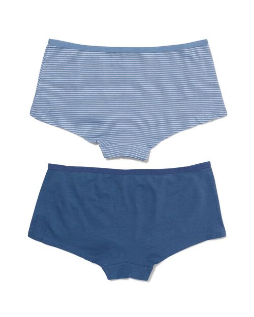2 shorties femme coton stretch bleu