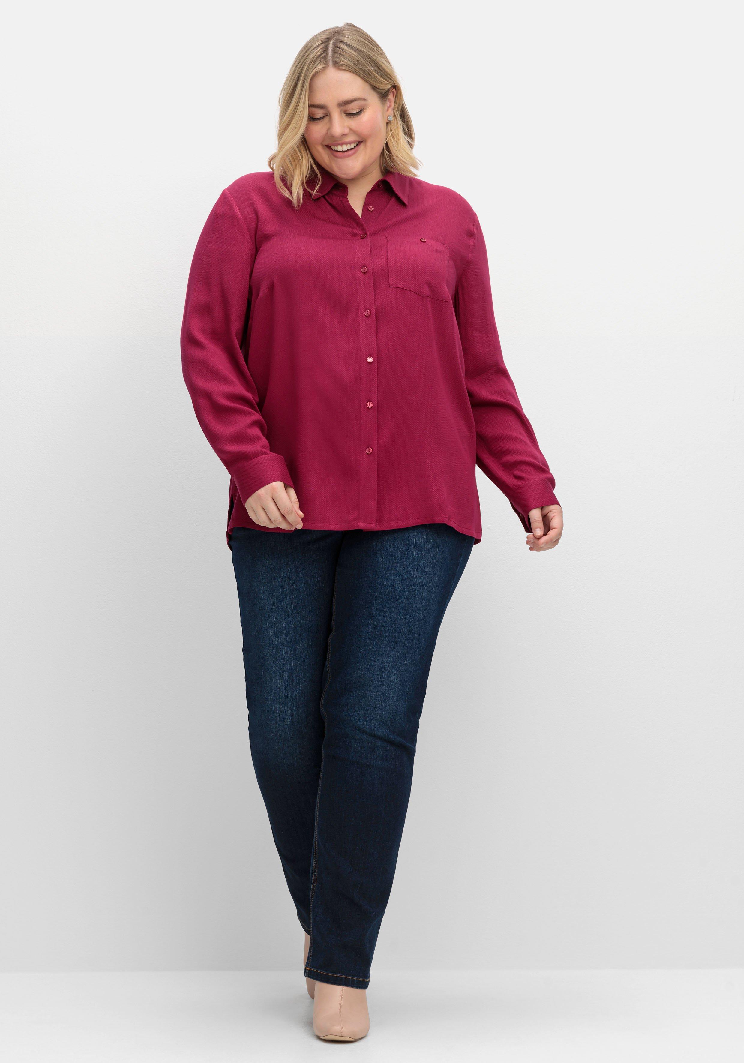 Hemdbluse in strukturierter Optik