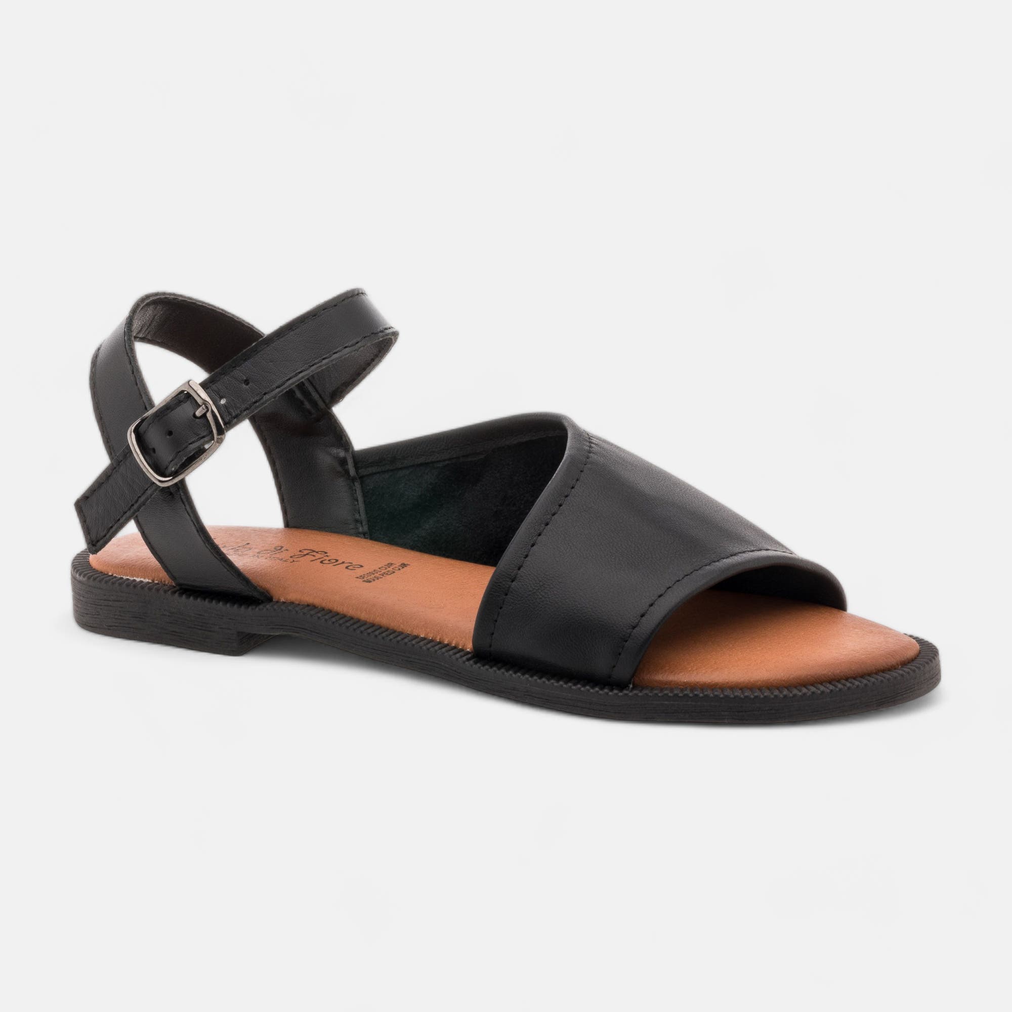 Sandales Femme en cuir noir