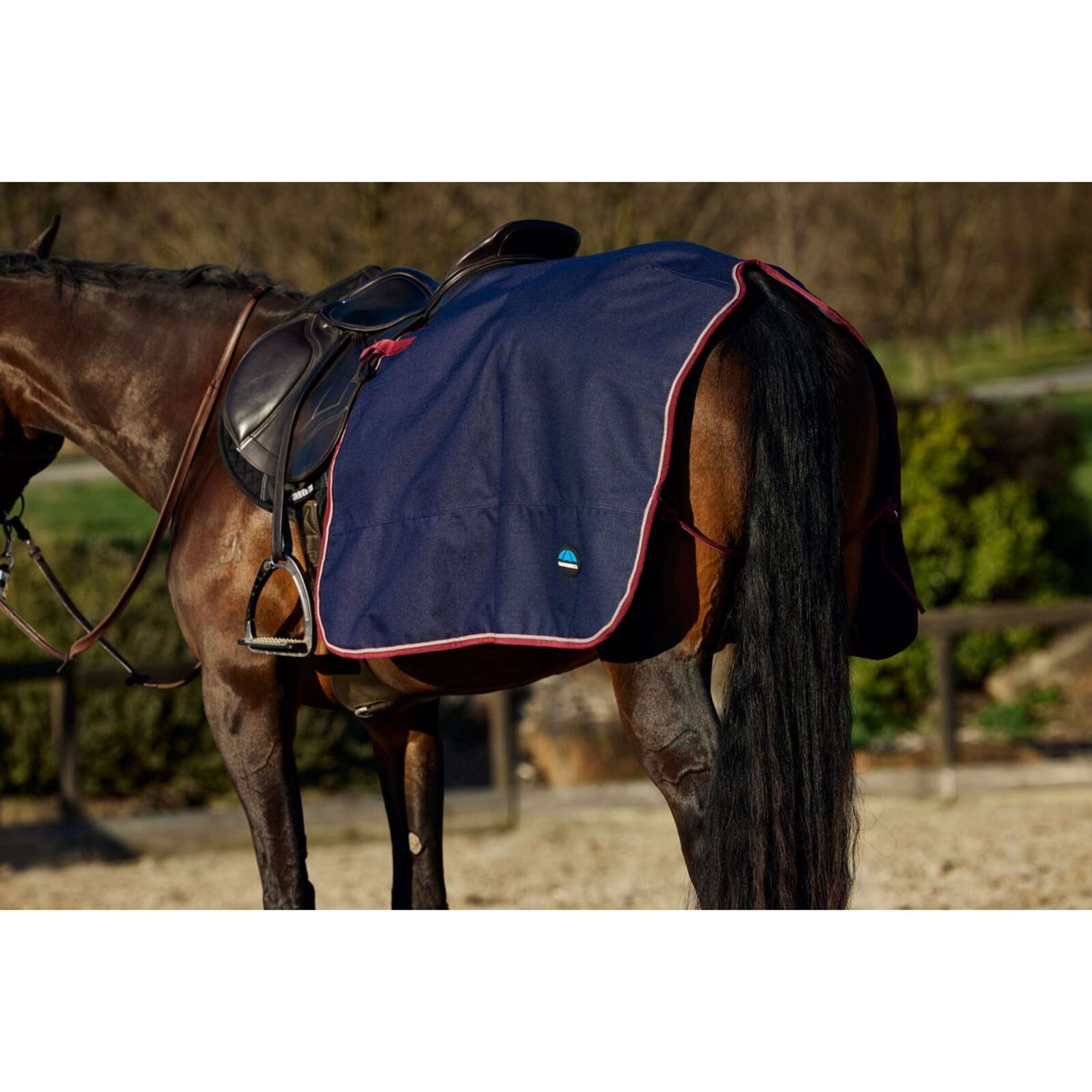 WeatherBeeta Uitrijdeken Essential Fleece Lined Quarter Sheet Navy/Bur