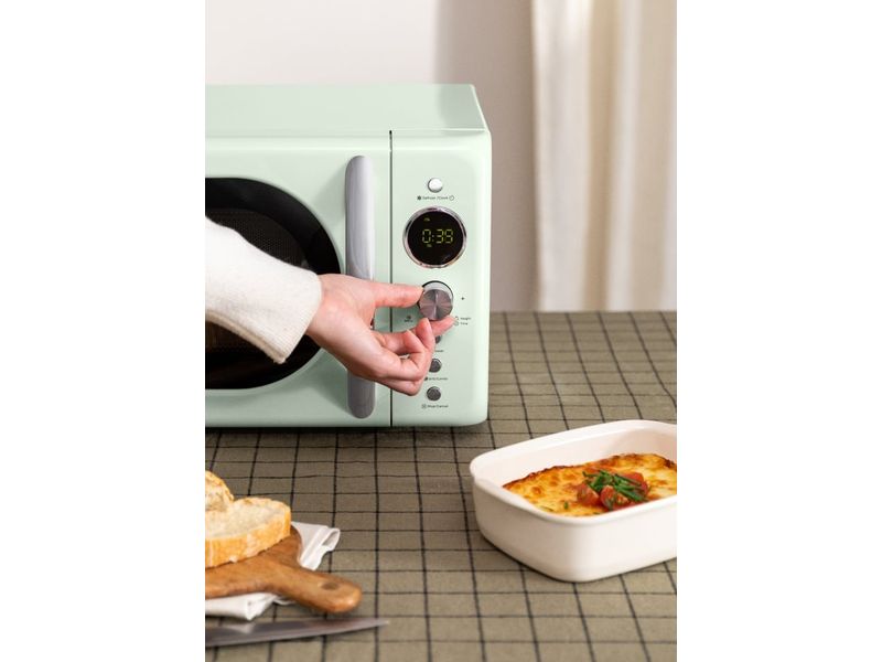Create Mikrowelle Retro Grün Retro-Mikrowelle mit Grill, Defrost und Autocook-Funktionen