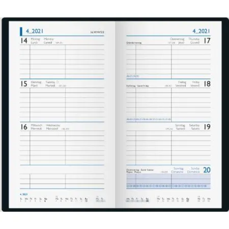 BRUNNEN Wochenkalender Taschenkalender Modell 756, 2021