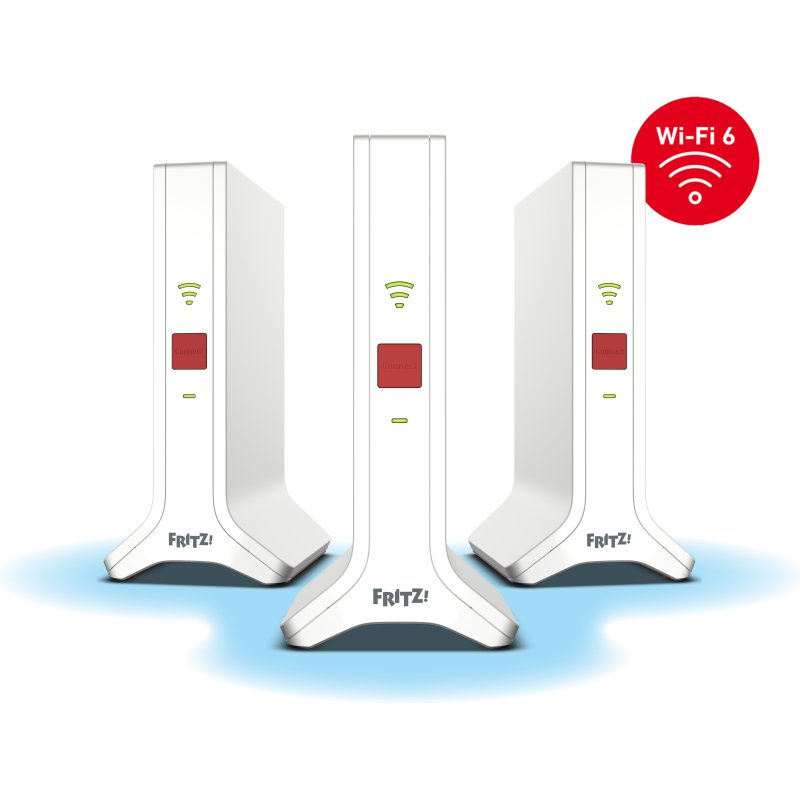 Mesh Set FRITZ! 4200 3-pack Edition Inter Bi-bande (2,4 GHz / 5 GHz) Wi-Fi 6E (802.11ax) Rouge, Blanc 2x2/4x4