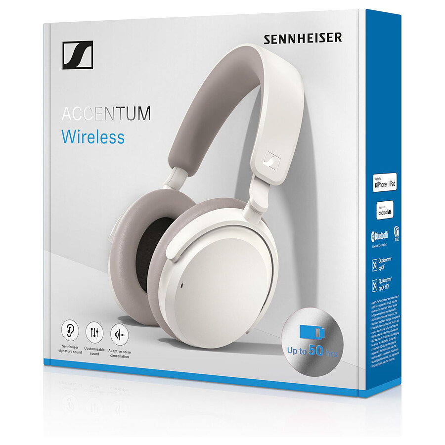Sennheiser ACCENTUM Plus Wireless Blanc - Casque sans fil