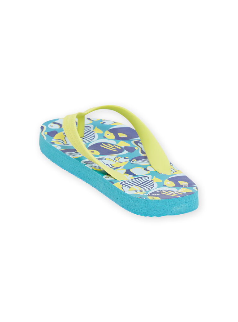 Tongs bleues à imprimé poisson enfant garçon