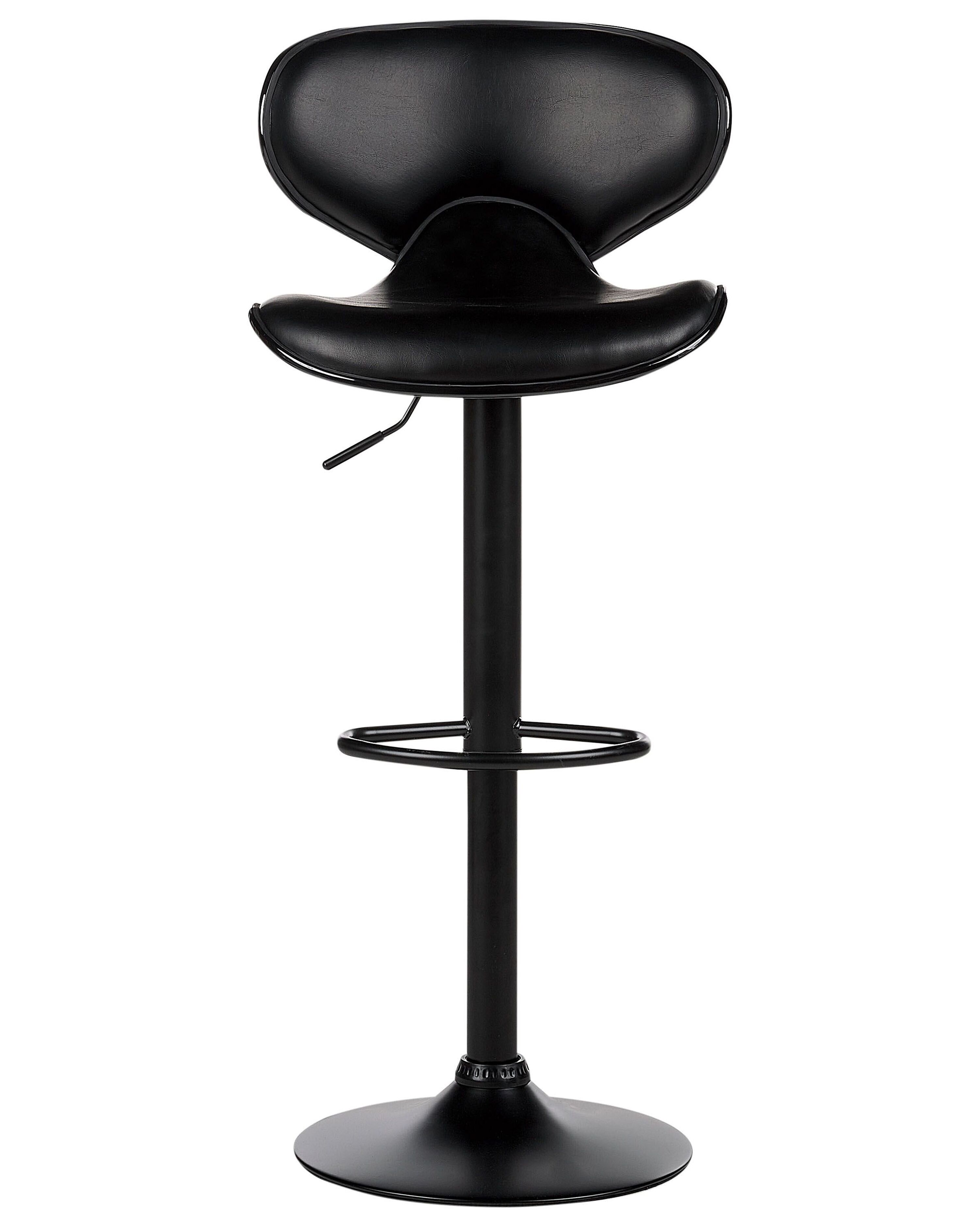 Set van 2 barstoelen CONWAY Kunstleer draaibaar Zwart