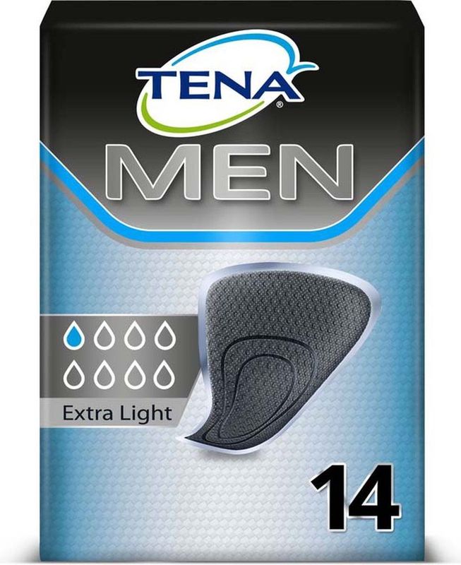 TENA - Men Protective Shield - Inlegger - 14 Stuks - Ultrathin - Zwart