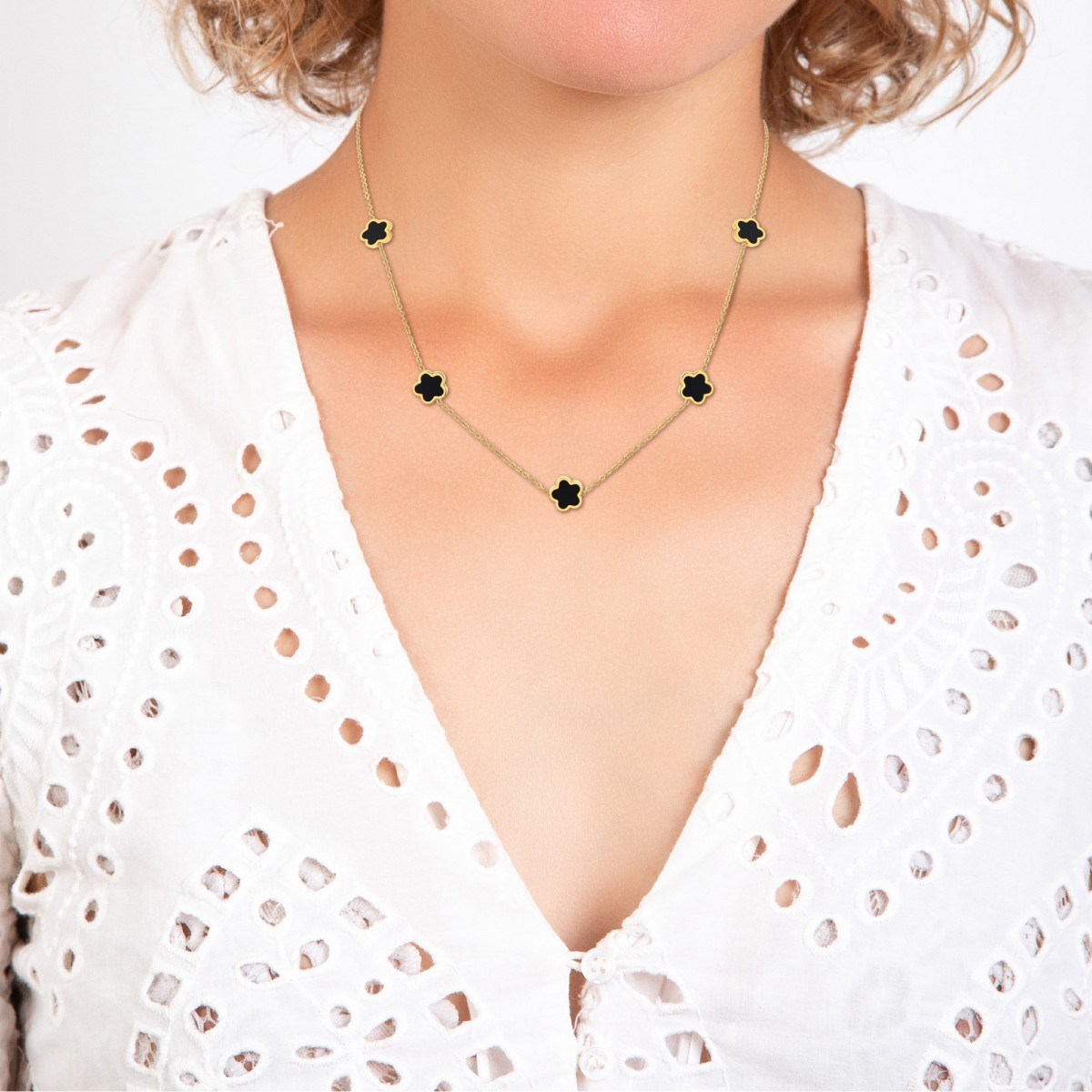Collier fleurs par SC Bohème en acier inoxydable