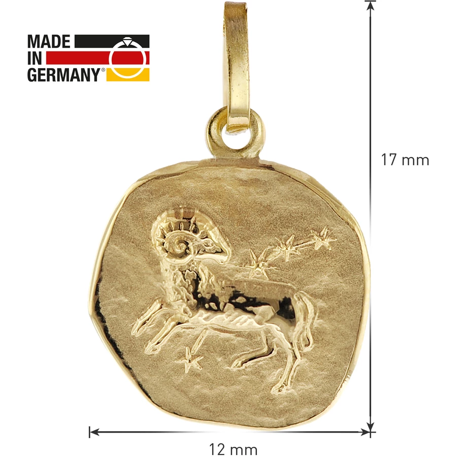 trendor Kinder-Halskette mit Sternzeichen Widder 3338K Gold gold