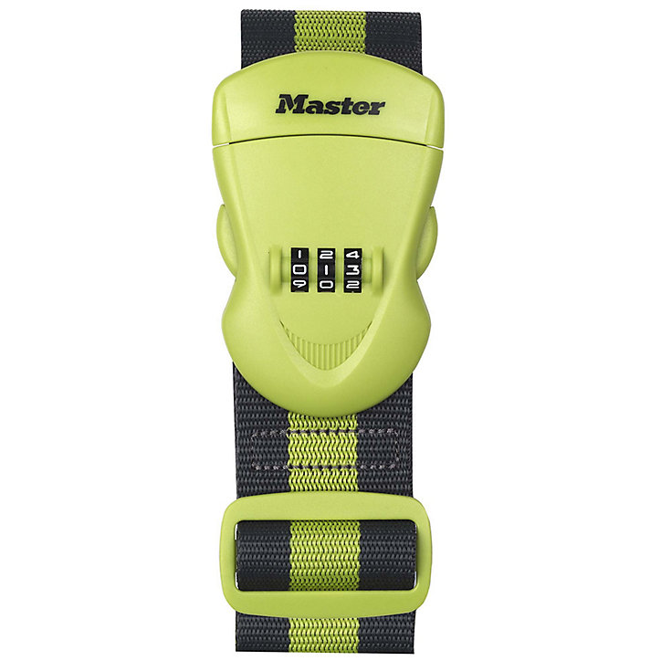Sangle bagages à combinaison vert anis et rayures gris foncé 2 m Master Lock