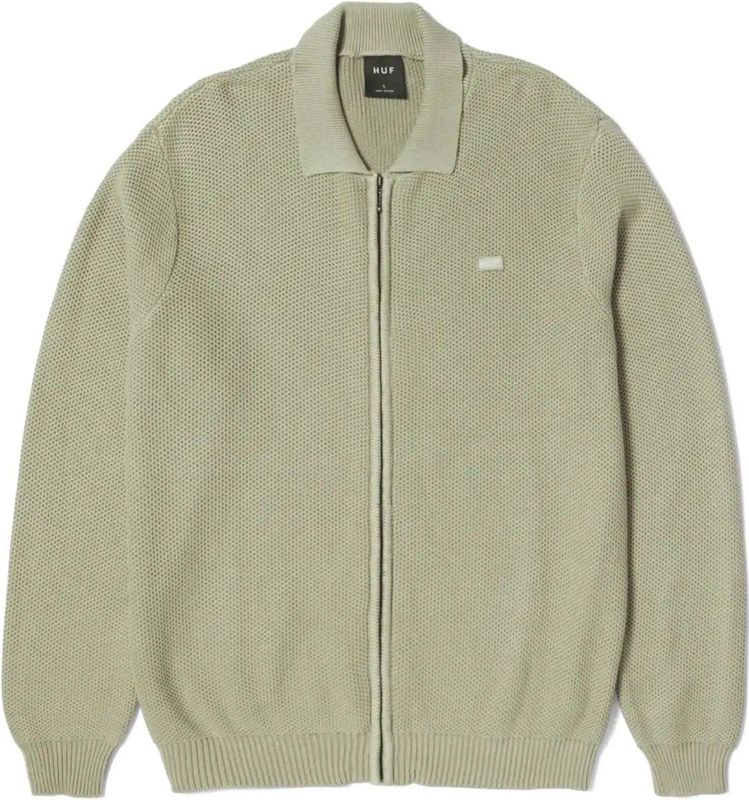 HUF Anton Zip Overdyed Casual Vest Heren Groen