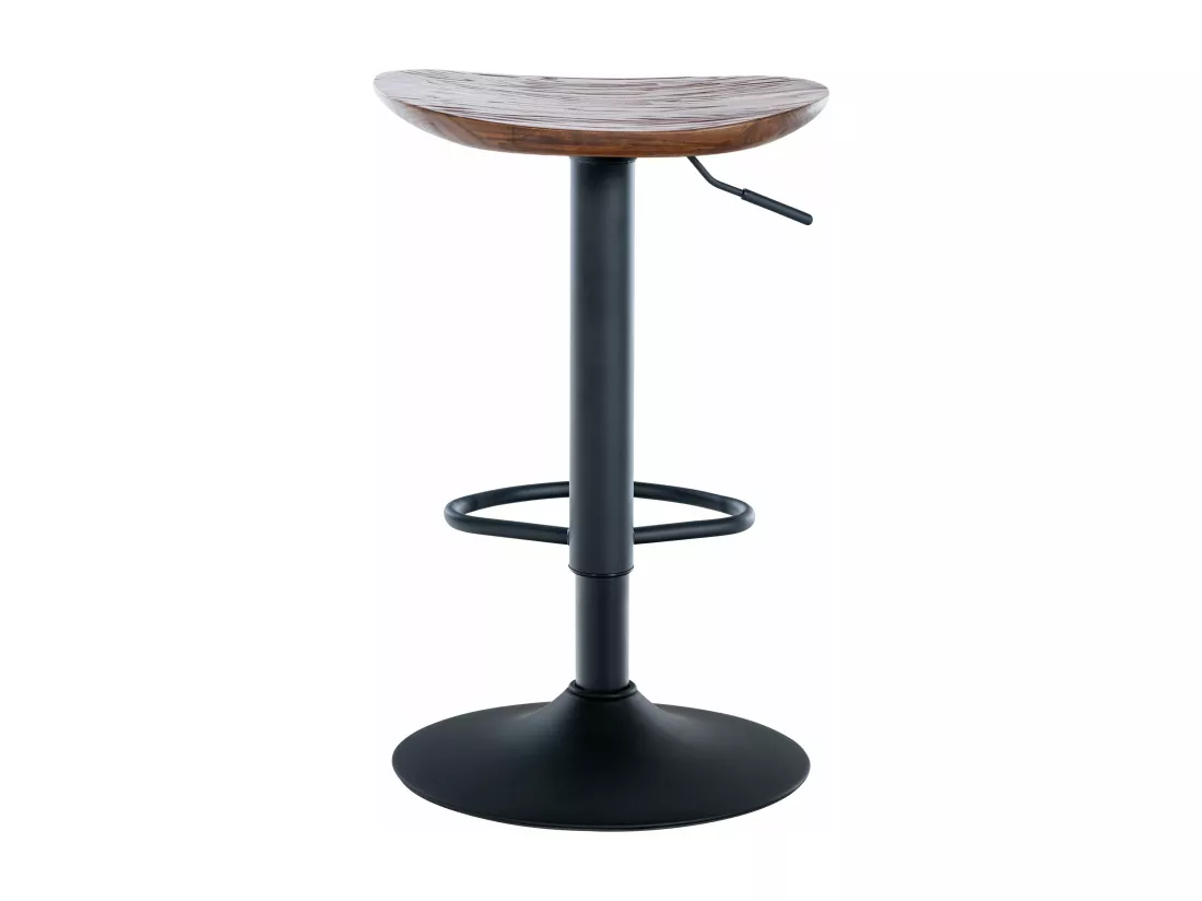 Lot de 2 Tabouret de bar - Bois - Noyer - Skelde