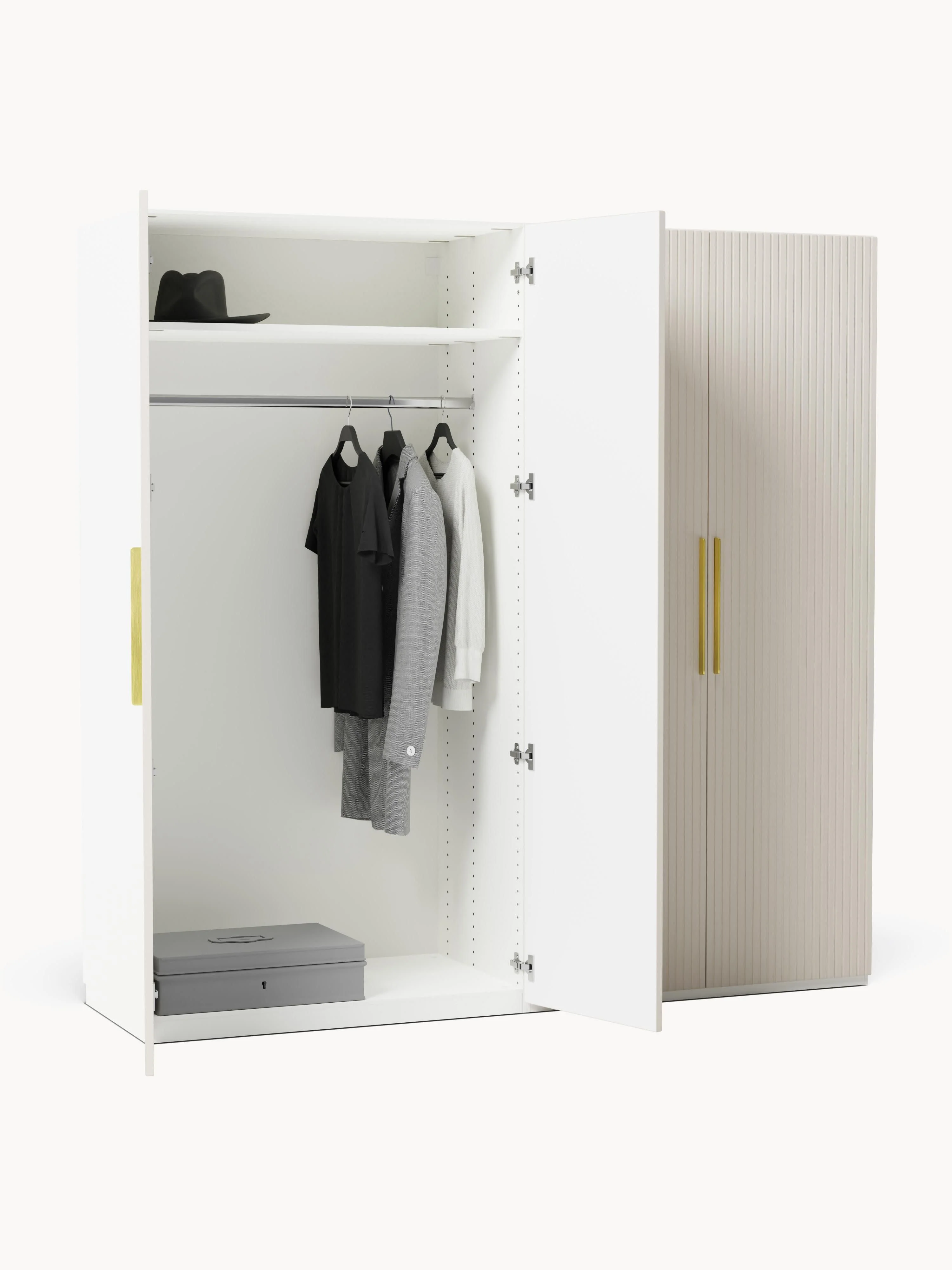 Modulaire draaideurkast Simone, 200 cm breed, diverse varianten