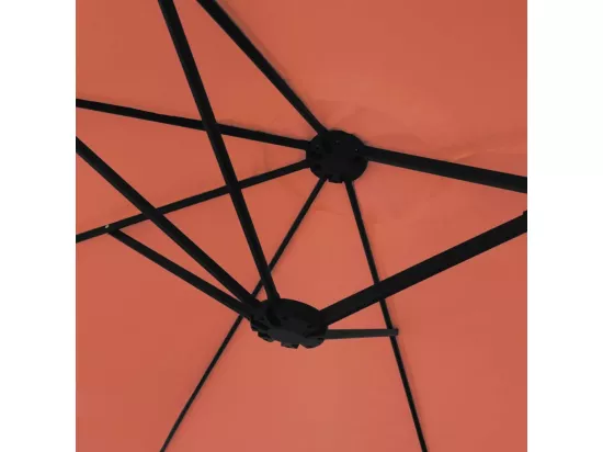 Parasol à double tête avec LED terre cuite 449x245 cm
