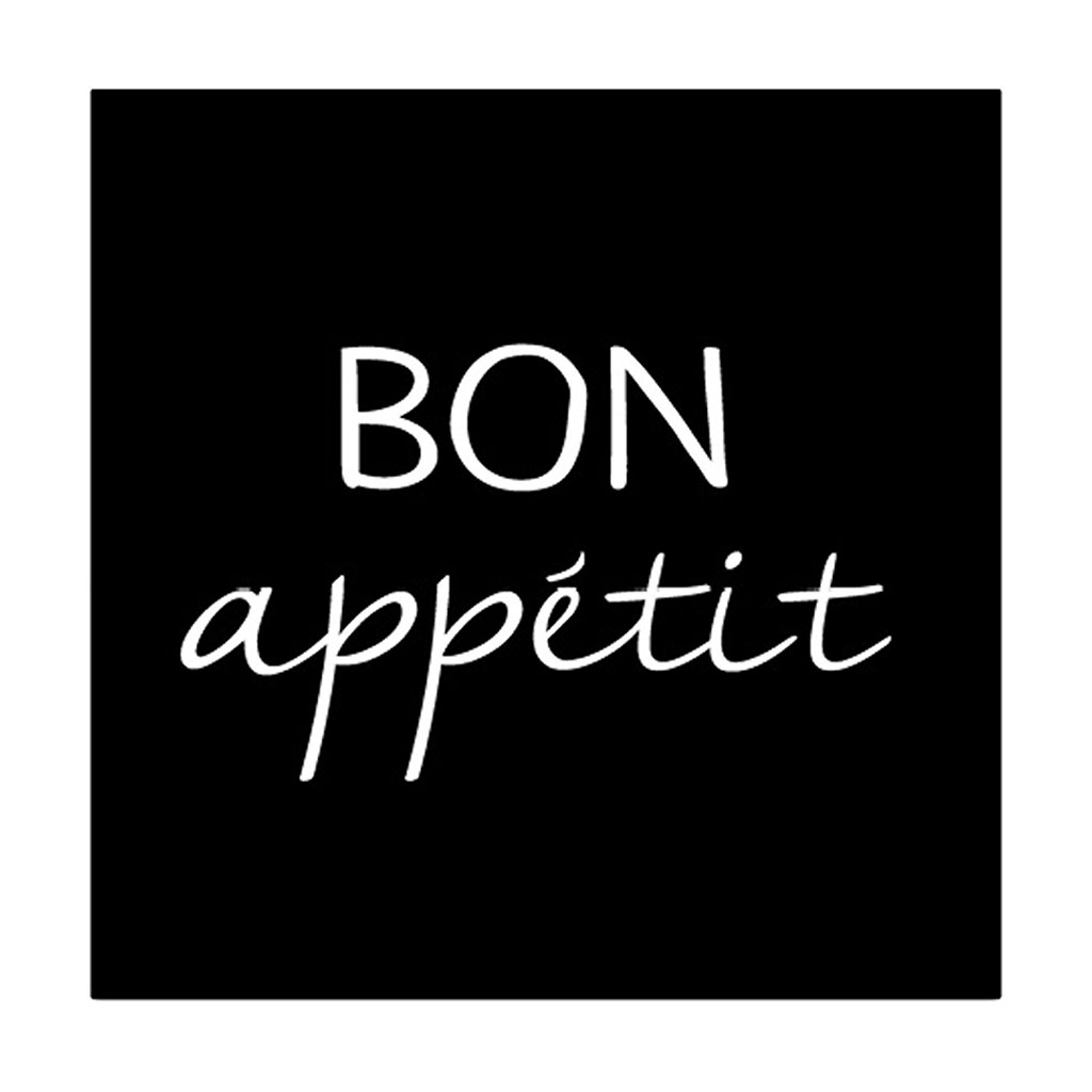 Lot de 20 serviettes papier bon appétit noires 33x33cm