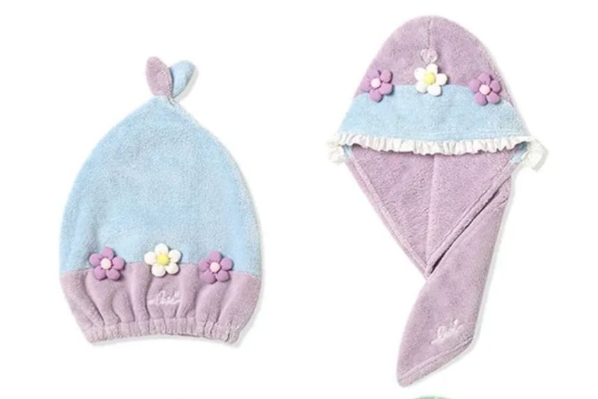 Home Simply - Floral Coral Fleece Haardroogmuts / Omslagdoek / Badhanddoek / Hoofdband (Diverse ontwerpen)