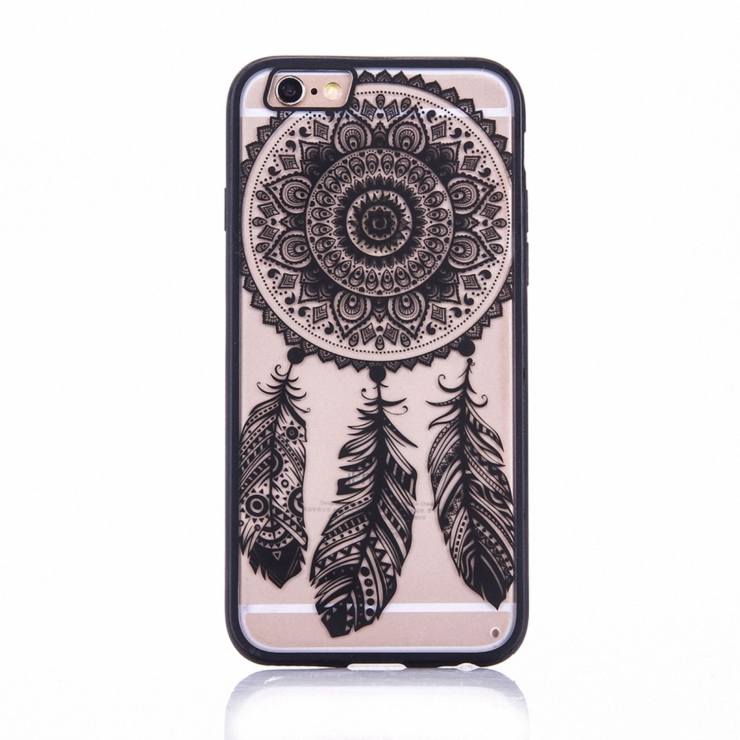 Apple iPhone 6 / 6s Handy Hülle Mandala Case Schutz Motiv Traumfänger Schwarz