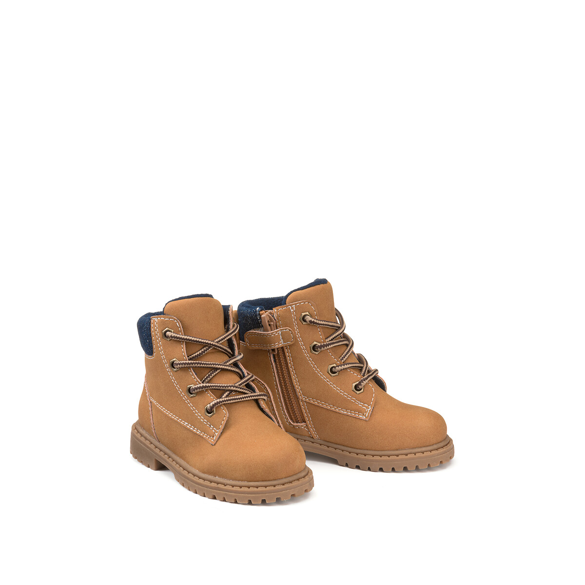 COLEÇÃO LA REDOUTE<br>Botas de cano curto com zíper e cadarço