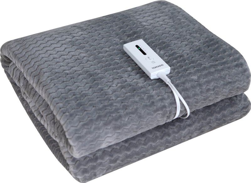 Tomado - TEB1803G - Elektrische Deken - 1 Persoon - Superzachte Fleece Stof - 180 x 130 cm