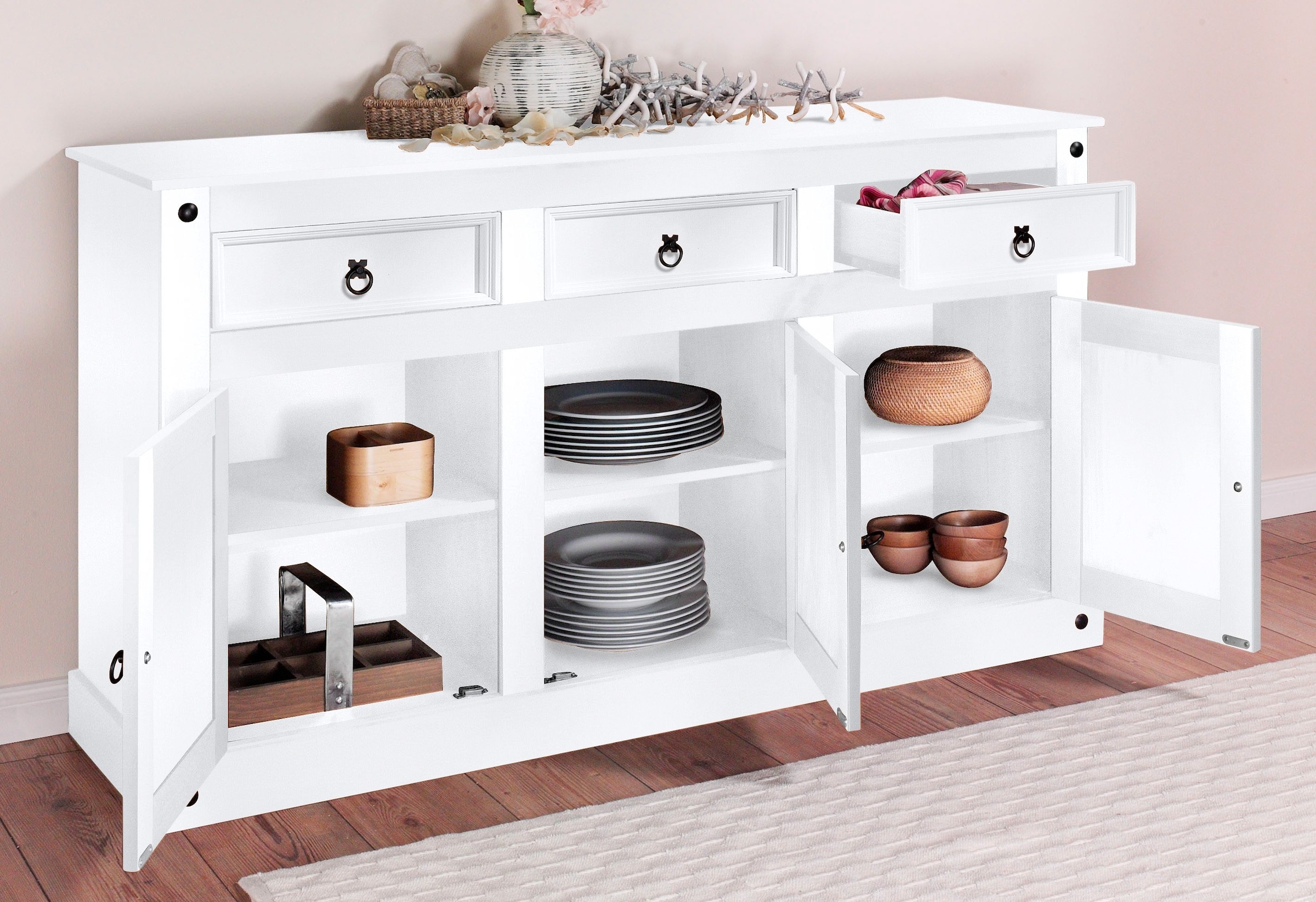 Home affaire Sideboard »Mexiko« Kommode aus massivem Kiefernholz, Breite 151 cm