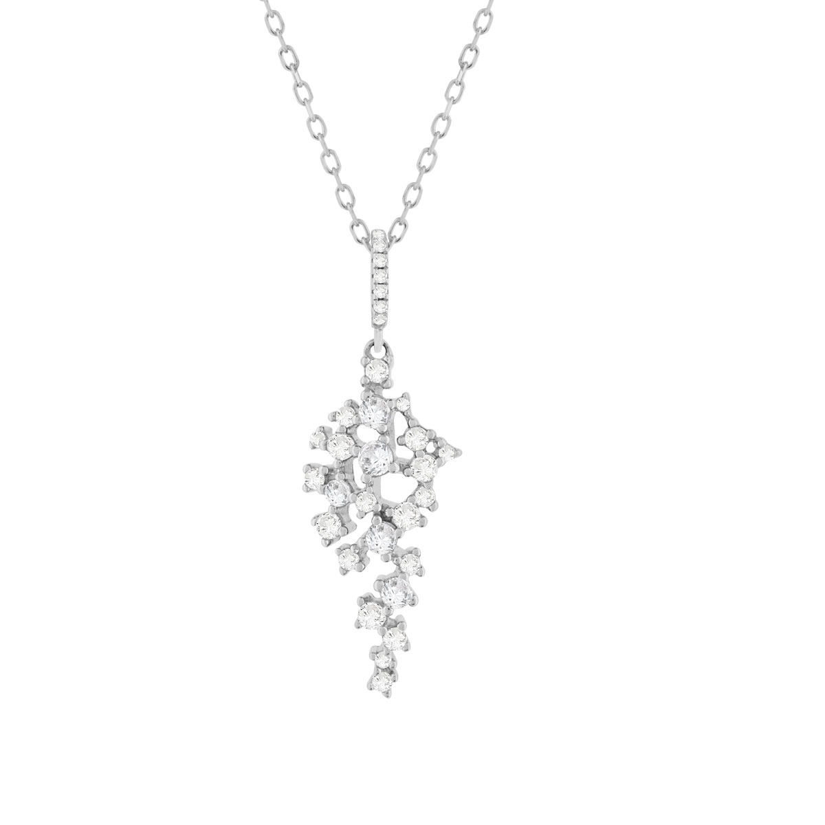Collier argent 925 zirconias 45 cm