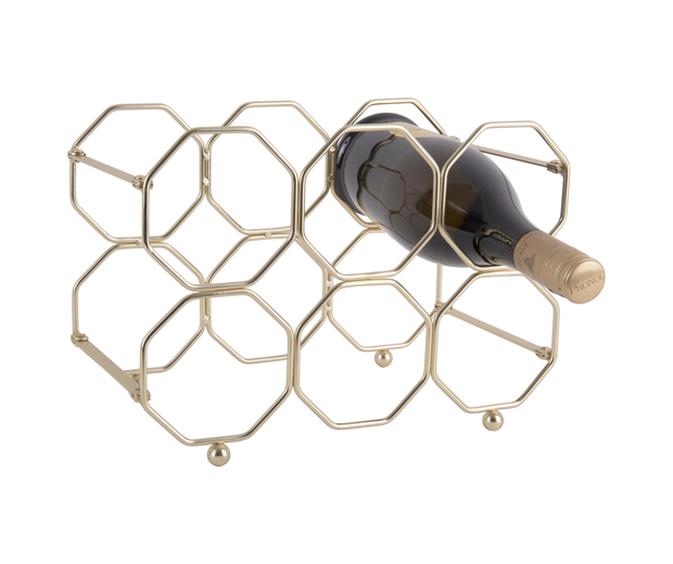 Wine rack Honeycomb foldable iron gold