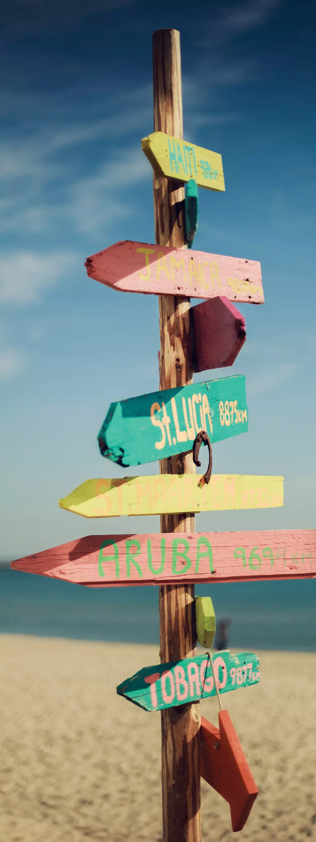 Glasbild 30 x 80 cm Beach signs