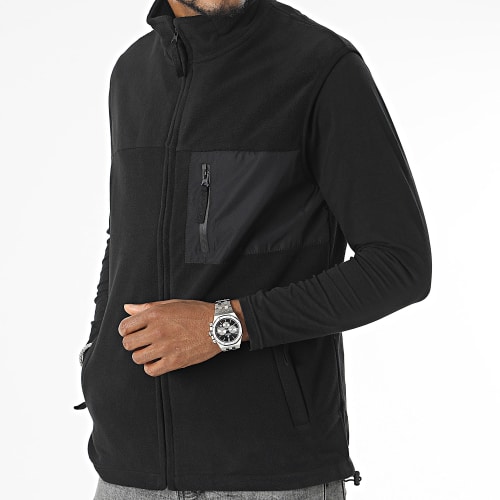 Veste Polaire Zippée Sans Manches Noir