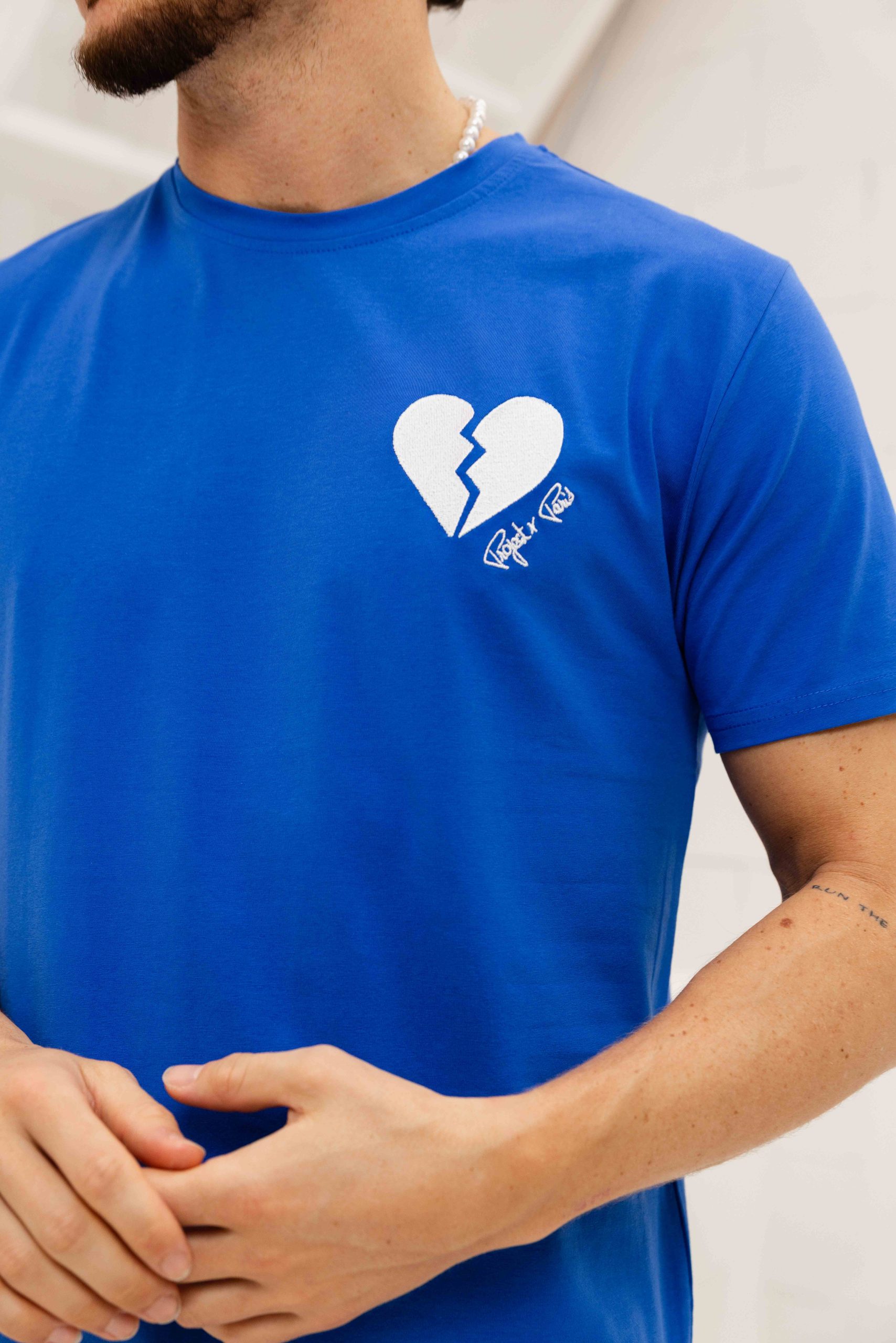 Project X Paris Gebroken Hart T-Shirt Heren Blauw