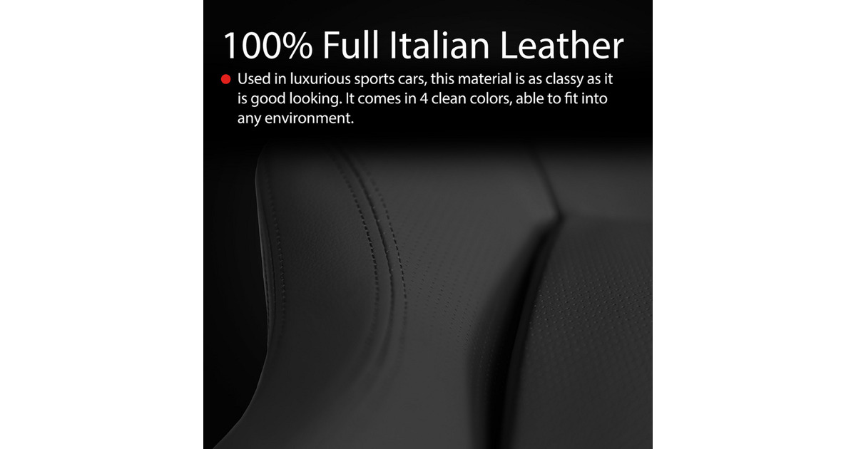 ArozziPrimo - Full Premium Leather - Black gamestoel  (Zwart)