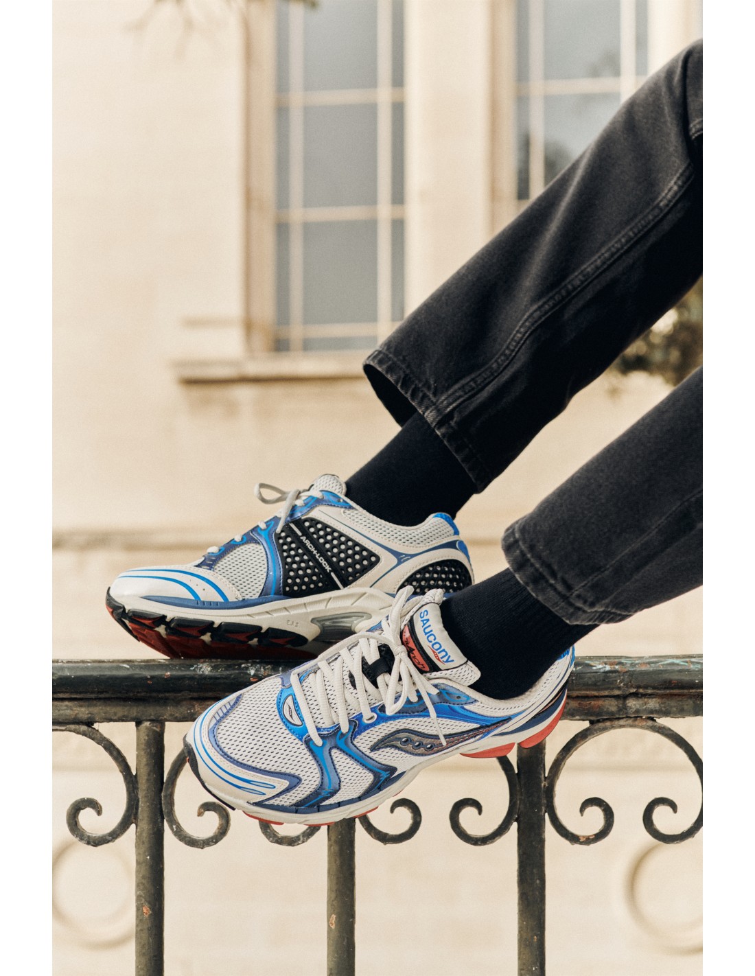 saucony Sneakers Homme Progrid Triumph 4 Blanc/Bleu