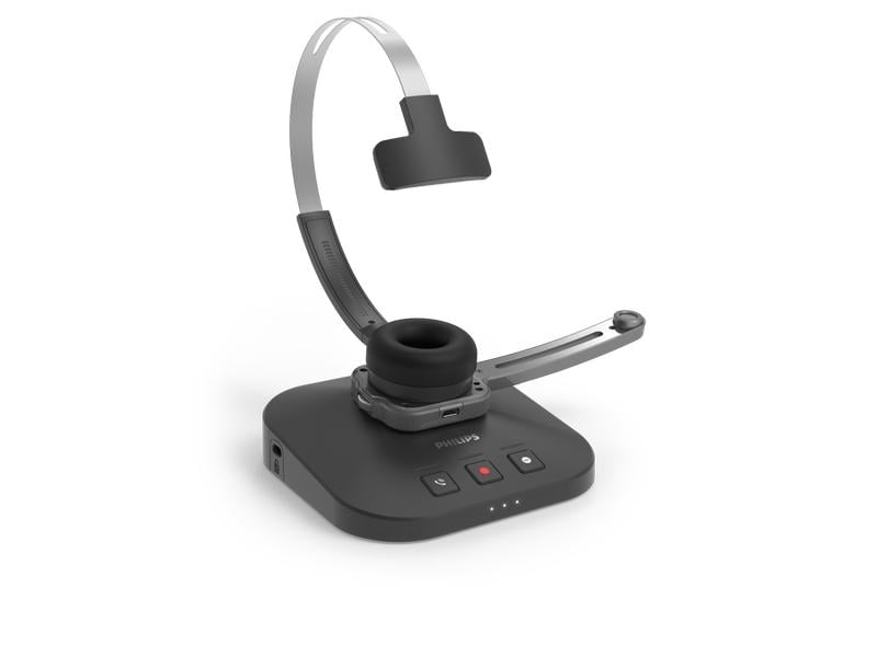 Philips Headset SpeechOne Integrator PSM6300 Professionelles Diktier-Headset mit Dockingstation und Statuslicht