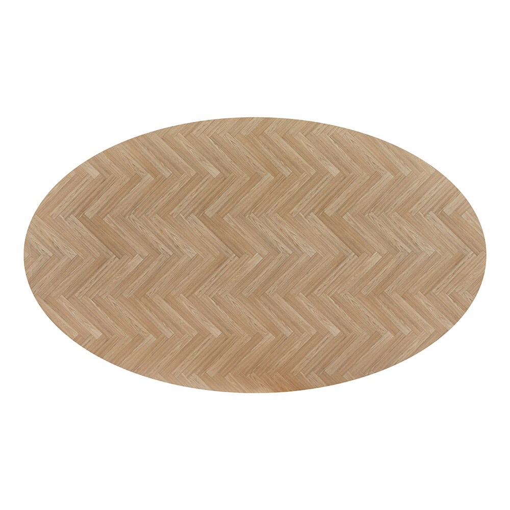 HOME DELUXE Esstisch Oval AVENTIS inkl. Sternfuß - 200 x 120 cm - versch. Farben - Fishbone Oak