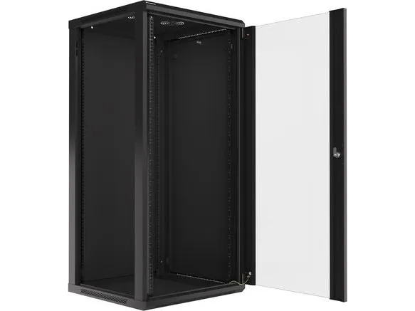 Lanberg - Rack kabinet - vægmonterbar - sort, RAL 9004 - 27U - 19