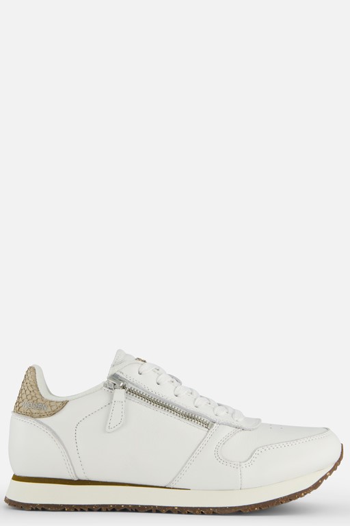 Woden Ydun Zipper Sneakers wit Leer
