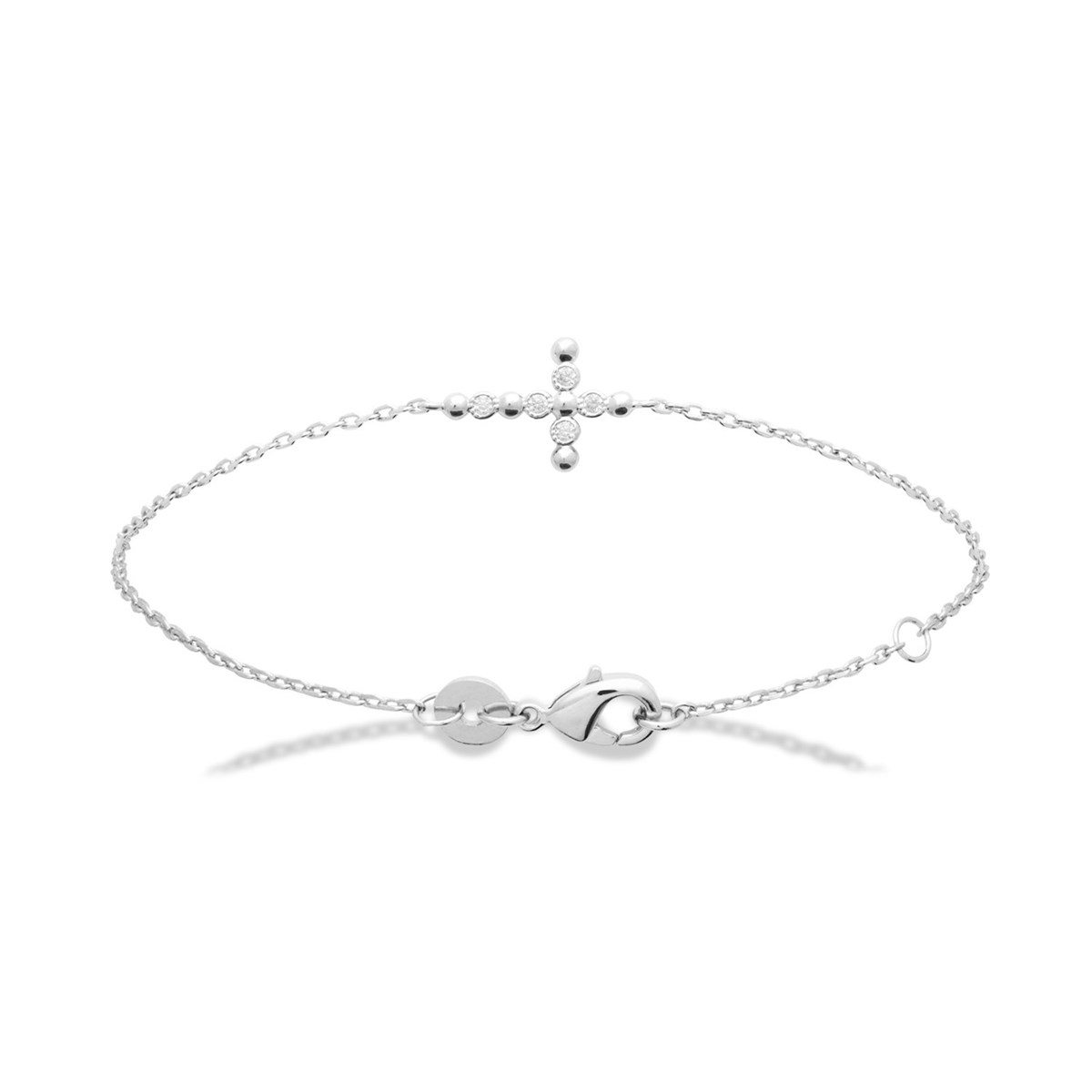 Bracelet Brillaxis croix chretienne sertie