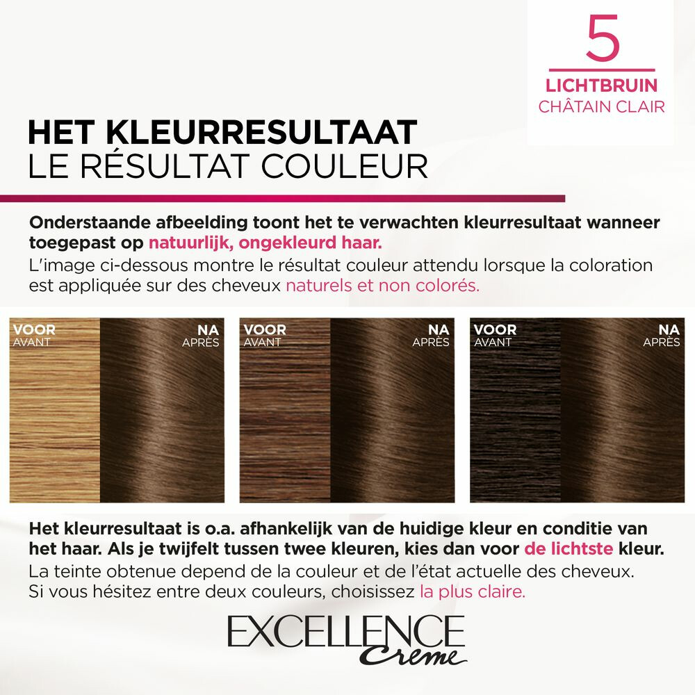 L'Oréal Excellence Crème Permanente Crèmekleuring 5 Lichtbruin