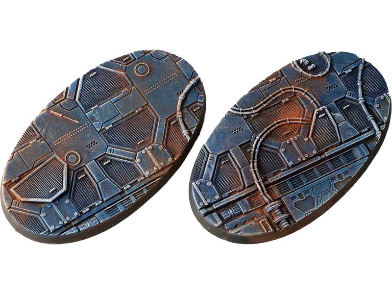 GamersGrass Spaceship Corridor oval 90 mm (x2) Hochwertige Bases für den Miniaturenbau