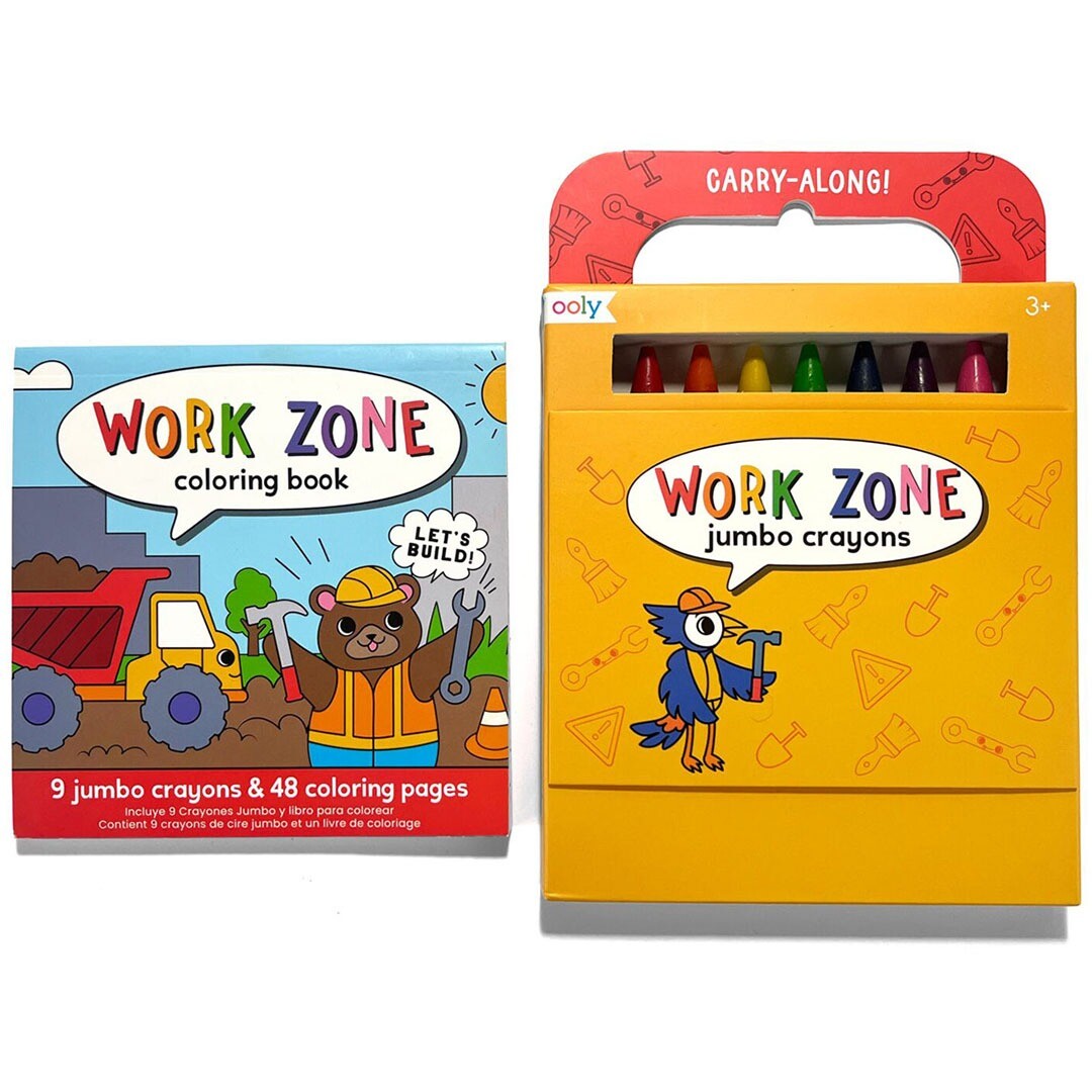 Ooly kleurboek met waskrijtjes workzone - 9st